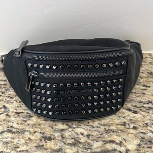 Michael Kors Black Studded Belt Bag